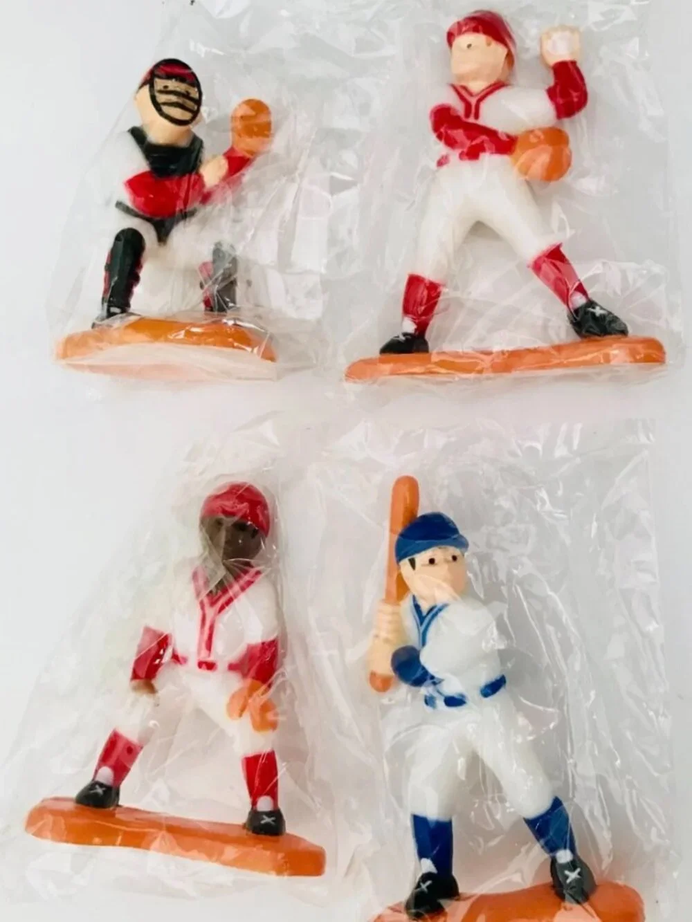 Vintage Baseball Little League Players Cake Toppers Set of 4 New in Pack NOS